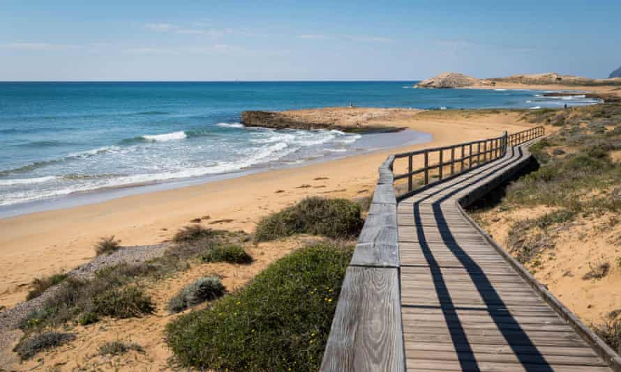 Wooden walkway to Calblanque beach
