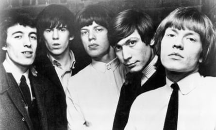 Brian Jones, right, with fellow Rolling Stones Wyman, Richards, Jagger and Watts.