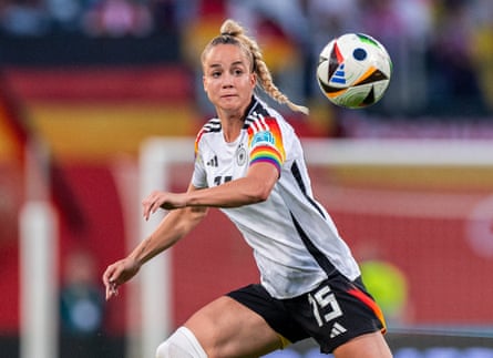 Giulia Gwinn in action against Poland in the qualifying rounds.
