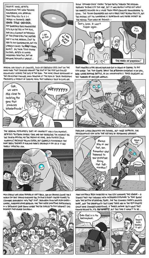 David Squires on … a clash of titans as Arsenal and Manchester City tear it up, panel 1