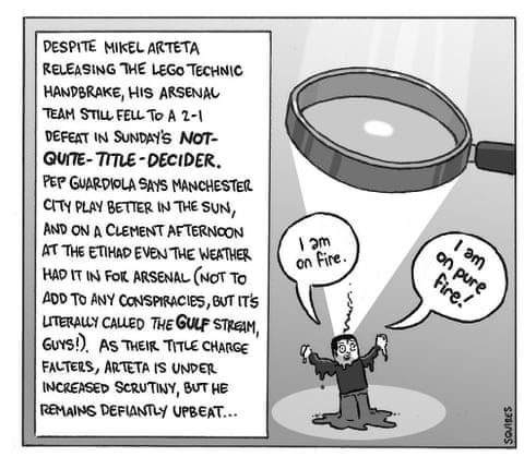 David Squires on … a clash of titans as Arsenal and Manchester City tear it up, panel 1
