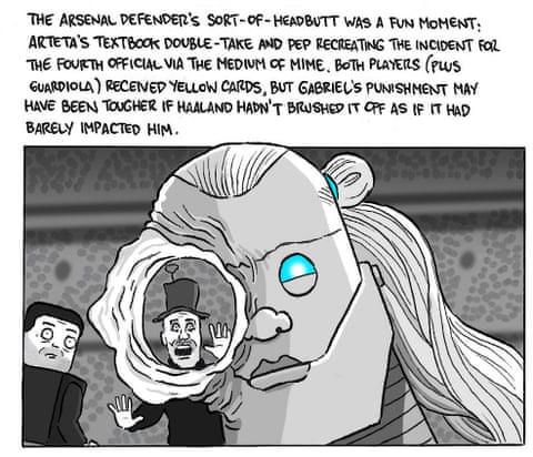 David Squires on … a clash of titans as Arsenal and Manchester City tear it up, panel 5