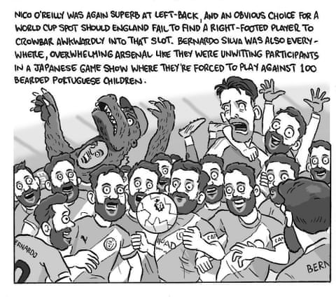David Squires on … a clash of titans as Arsenal and Manchester City tear it up, panel 7