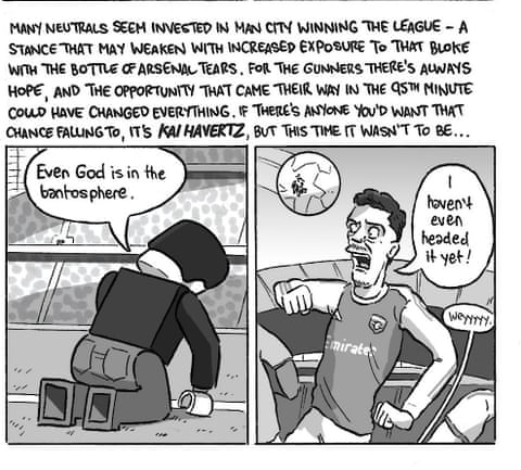 David Squires on … a clash of titans as Arsenal and Manchester City tear it up, panel 8