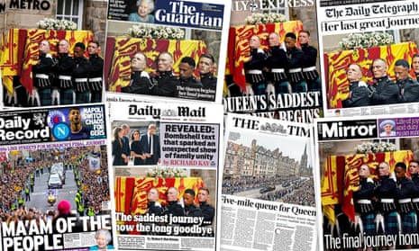 The front pages of the UK papers as the Queen begins her final journey from Balmoral