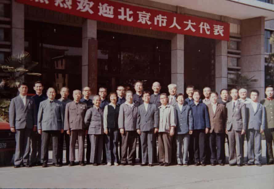 As the member of Beijing People’s congress, Chong Li poses with other members on 1983 in Beijing, China.