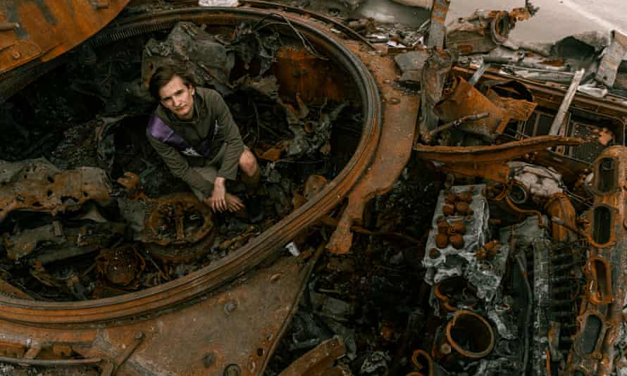 A student poses for a high school graduation photoshoot, as Russia’s attack on Ukraine continues, in Chernihiv, Ukraine.