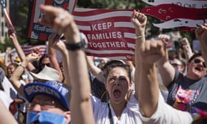 Activists shout during a rally to protest the Trump administrationâs immigration policies in New York.