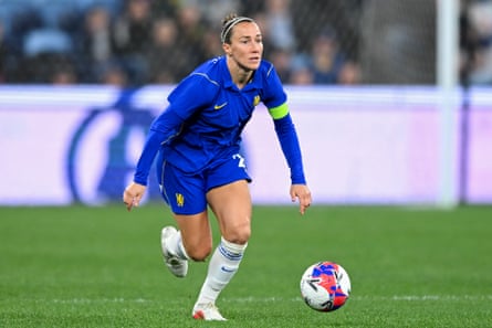 Lucy Bronze of Chelsea dribbles the ball during the match against A-League Women's All-Stars.