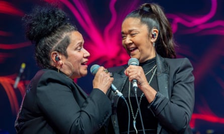 Vika and Linda perform at Sidney Myer Music Bowl, Melbourne, in October 2021.