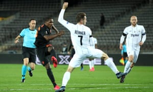 Odion Ighalo opens the scoring in the first half.