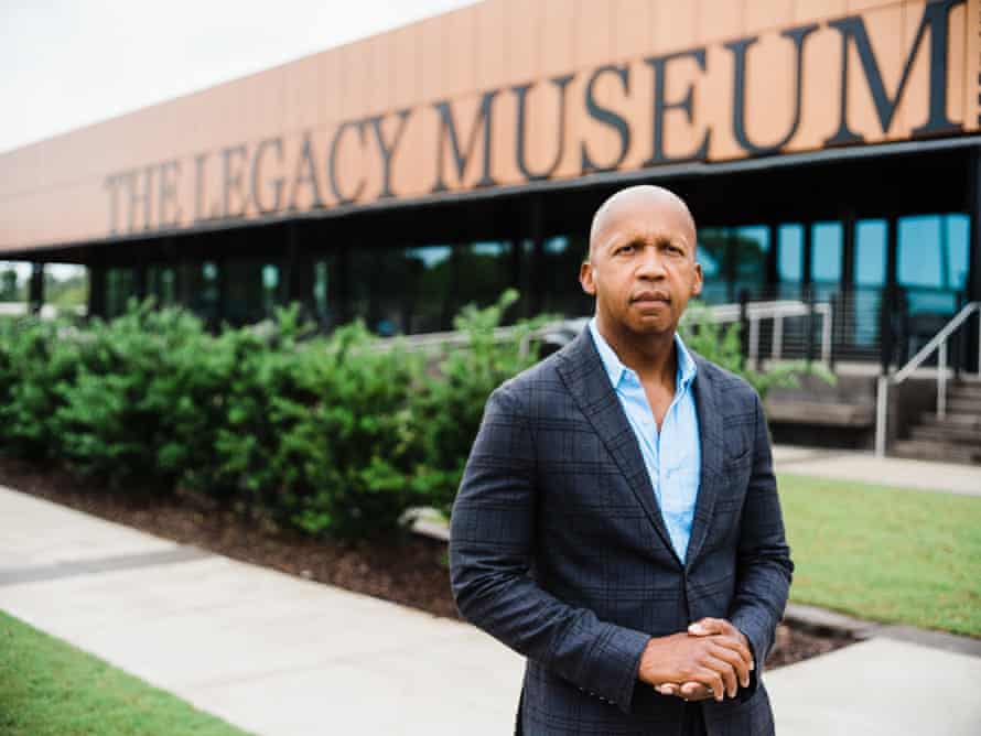 Bryan Stevenson, founder and executive director of the Equal Justice Initiative, stands outside The Legacy Museum.