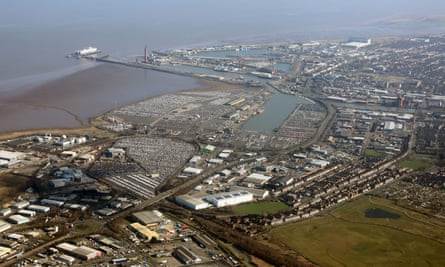 An aerial view of Grimsby’s port