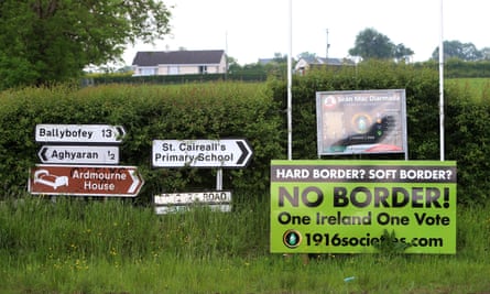 Anti Brexit signs on the Corgary Road, Northern Ireland