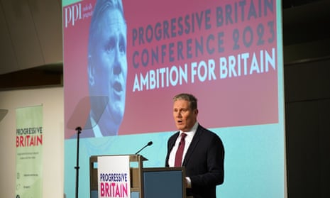 Sir Keir Starmer speaks at the Progressive Britain conference on Saturday.