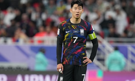 Son Heung-min during the Asian Cup semi-final match between South Korea and Jordan at Ahmed bin Ali Stadium in Al Rayyan, Qatar on 6 February 2024