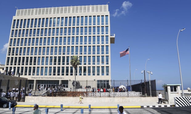 A US flag flies at the American embassy in Havana, Cuba. 