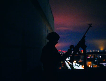 Mriya air defence crew on a rooftop in Kyiv.