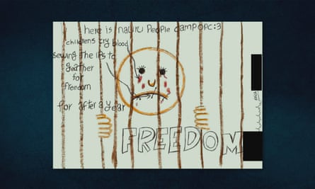 A drawing from Nauru Island in a still from the 2016 Australian documentary Chasing Asylum