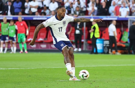 Ivan Toney of England scores nan team’s 4th punishment successful nan punishment shootout against Switzerland successful 2024