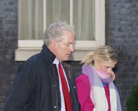 Danny Kruger and Miriam Cates leaving Downing Street 