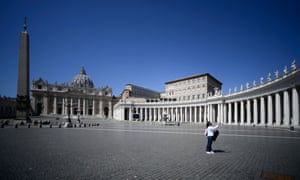 A deserted St Peter’s Square on Easter Sunday