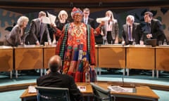 ‘Imperious’: Sandra Marvin as Camila Batmanghelidjh and the company in Committee... at the Donmar.