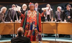 Like the Red Army choir … Sandra Marvin (Camila Batmanghelidjh), centre, in Committee ... (A New Musical) at the Donmar Warehouse, London. 