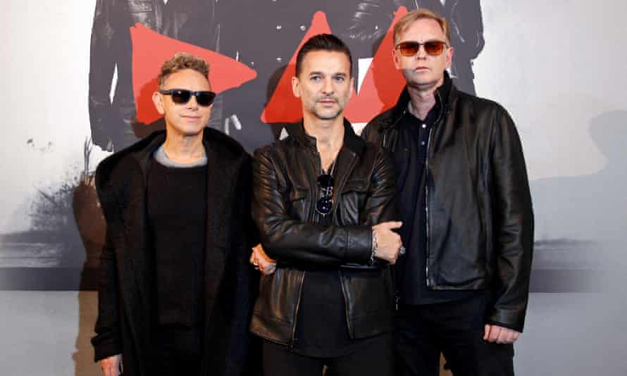 Andrew Fletcher (right) with Martin Gore and Dave Gahan in 2012