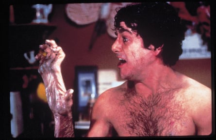 A man begins to transform into a wolf in An American Werewolf in London