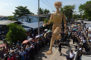 An eight-metre tall wicker puppet