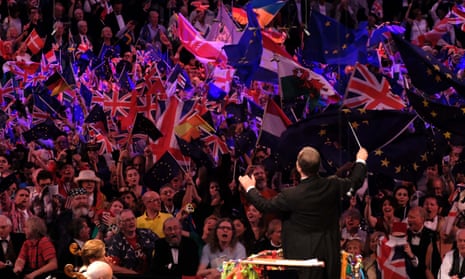Flags at the Last Night of the Proms at the Royal Albert Hall.