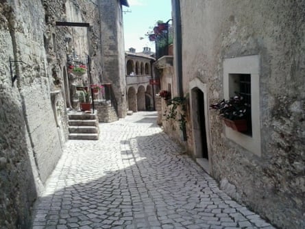 Santo Stefano di Sessanio’s restored streets where there is a blanket ban on new building.