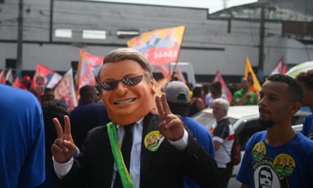 Bolsonaro supporters hold a demonstration against the opposition candidate Luiz Inácio Lula da Silva in São Gonçalo, Rio de Janeiro state, this month.