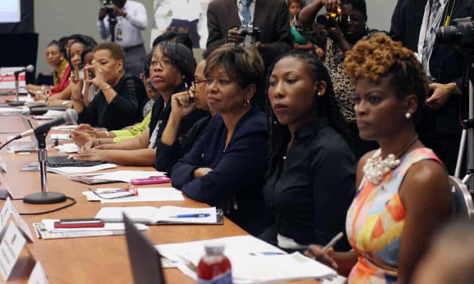 Members of the Black Women’s Roundtable hold a forum Wednesday in Washington, DC, on the power of African American women at the polls.