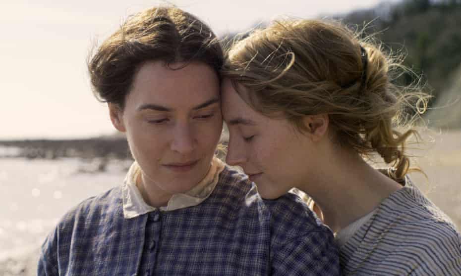 Kate Winslet, left, and Saoirse Ronan in Ammonite.