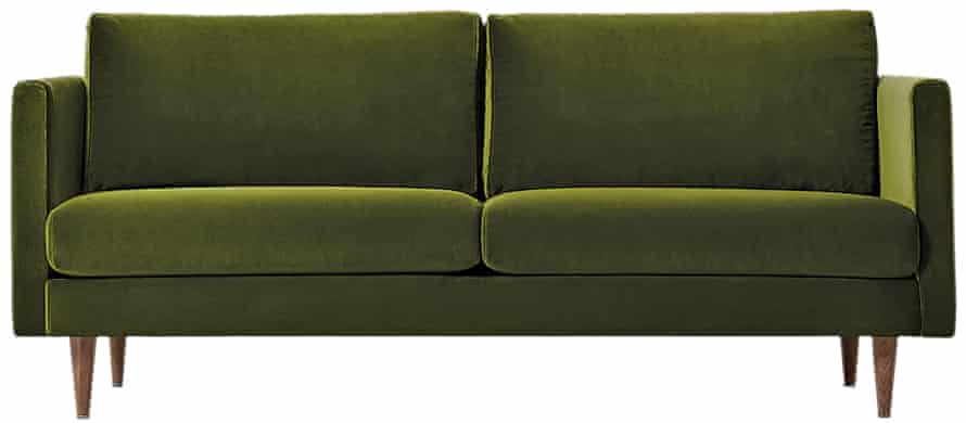 Green two-seater sofa