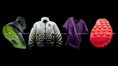 Various new Nike innovations against a black background