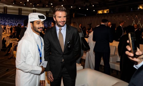 David Beckham at the Doha Forum in Qatar's capital in March.