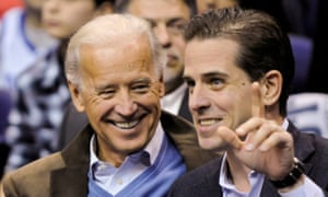 Hunter Biden with his father, the former vice-president and Demcoratic presidential candidate Joe Biden in 2010.
