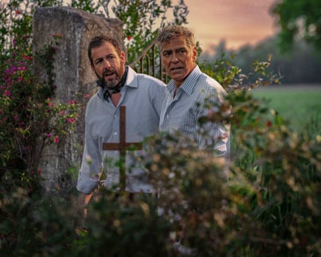 Adam Sandler and George Clooney in Jay Kelly.