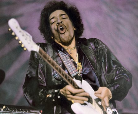 Shred or dead … Hendrix at the Fillmore West in San Francisco in February 1968.