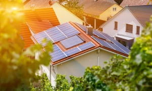 Solar panels on the roof of a house