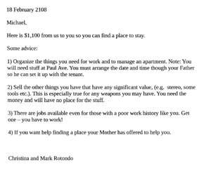 The Rotondos’ second letter.