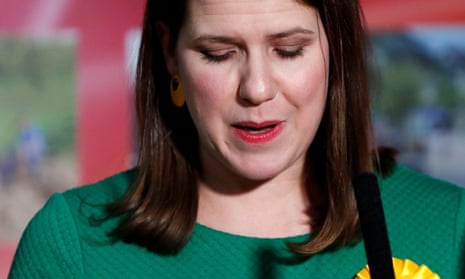 Jo Swinson after losing her seat in the East Dunbartonshire constituency.