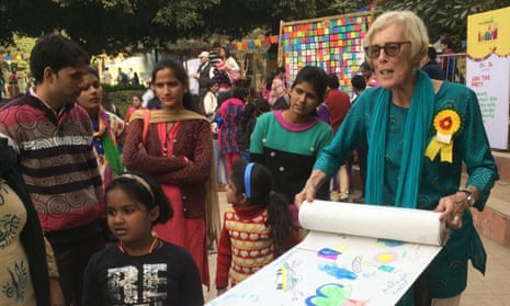 Wendy Cooling running activity happy hours at Bookaroo in Delhi, India, in 2017