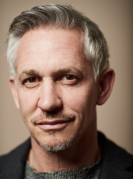Head shot of Gary Lineker against brown background