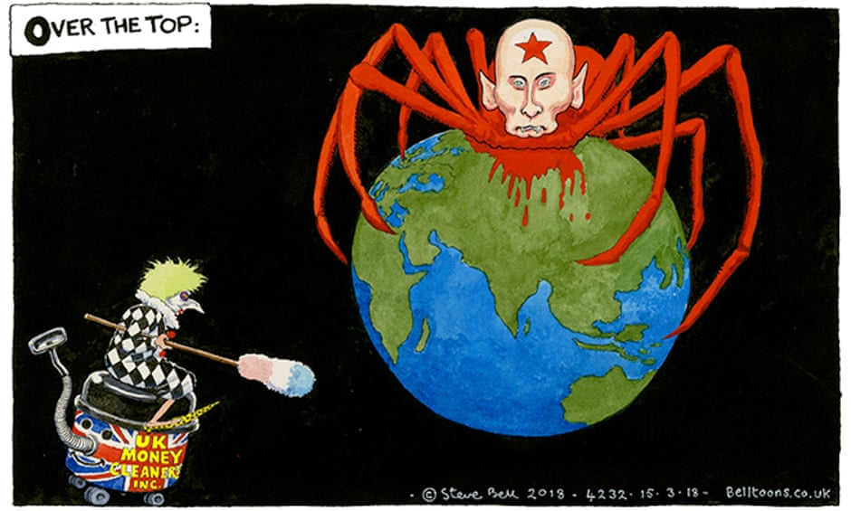 Карикатура западного карикатуриста - Путин паук