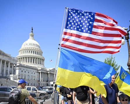 Supporters of Ukraine in Washington DC, in 2024. Photograph: Anadolu/Getty Images