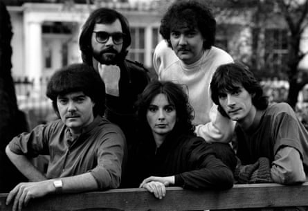 Clannad, pictured in 1982 … (l to r) Pádraig Duggan, Ciarán Brennan, Moya Brennan, Noel Duggan and Paul Brennan.